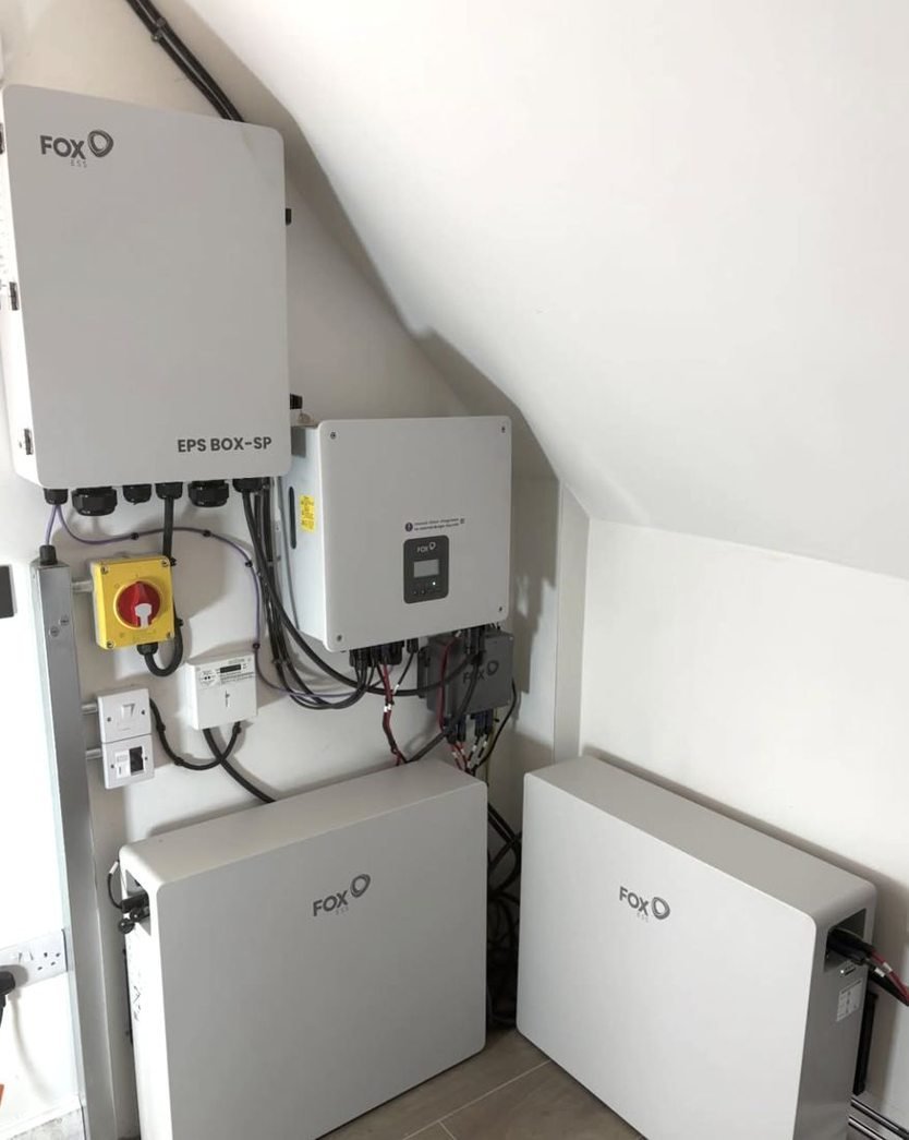 Home battery storage and inverter in an attic room